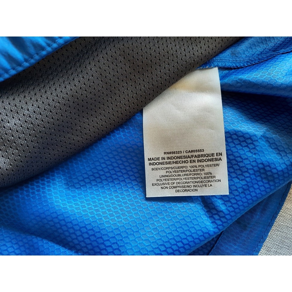 Nike Men Small Two-tone Performance Logo Drawstring Hoodie Blue/Black Winbreaker - Picture 3 of 8